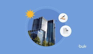 Ilustração com prédio e ícones, representando erro S-1200 no eSocial e a solução por qualificação cadastral para corrigir divergências na origem.