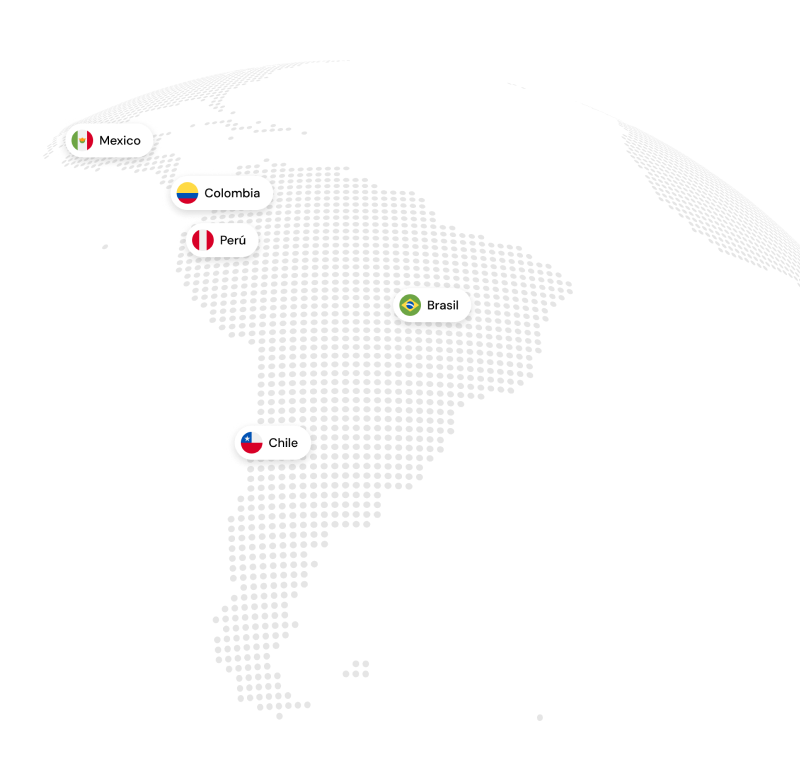 Tecnologia adaptada à legislação de cada país e suporte local.
